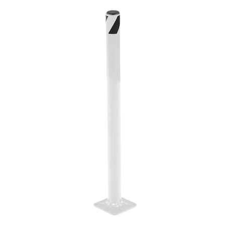 Vestil STEEL PIPE SAFETY BOLLARD 24"X1.75" WHTE BOL-24-2-WT